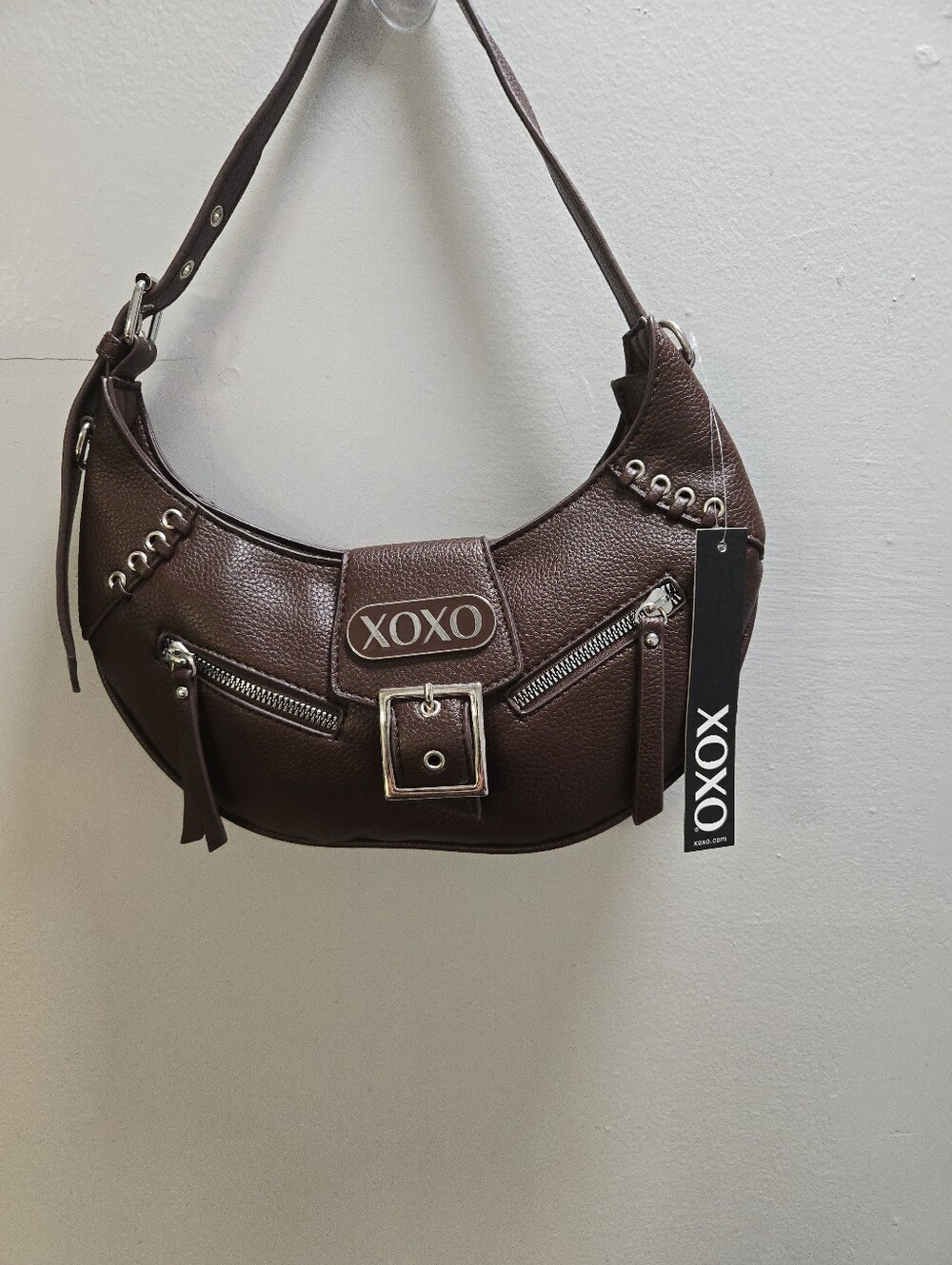 XOXO Brown Faux Leather Shoulder Bag NWT